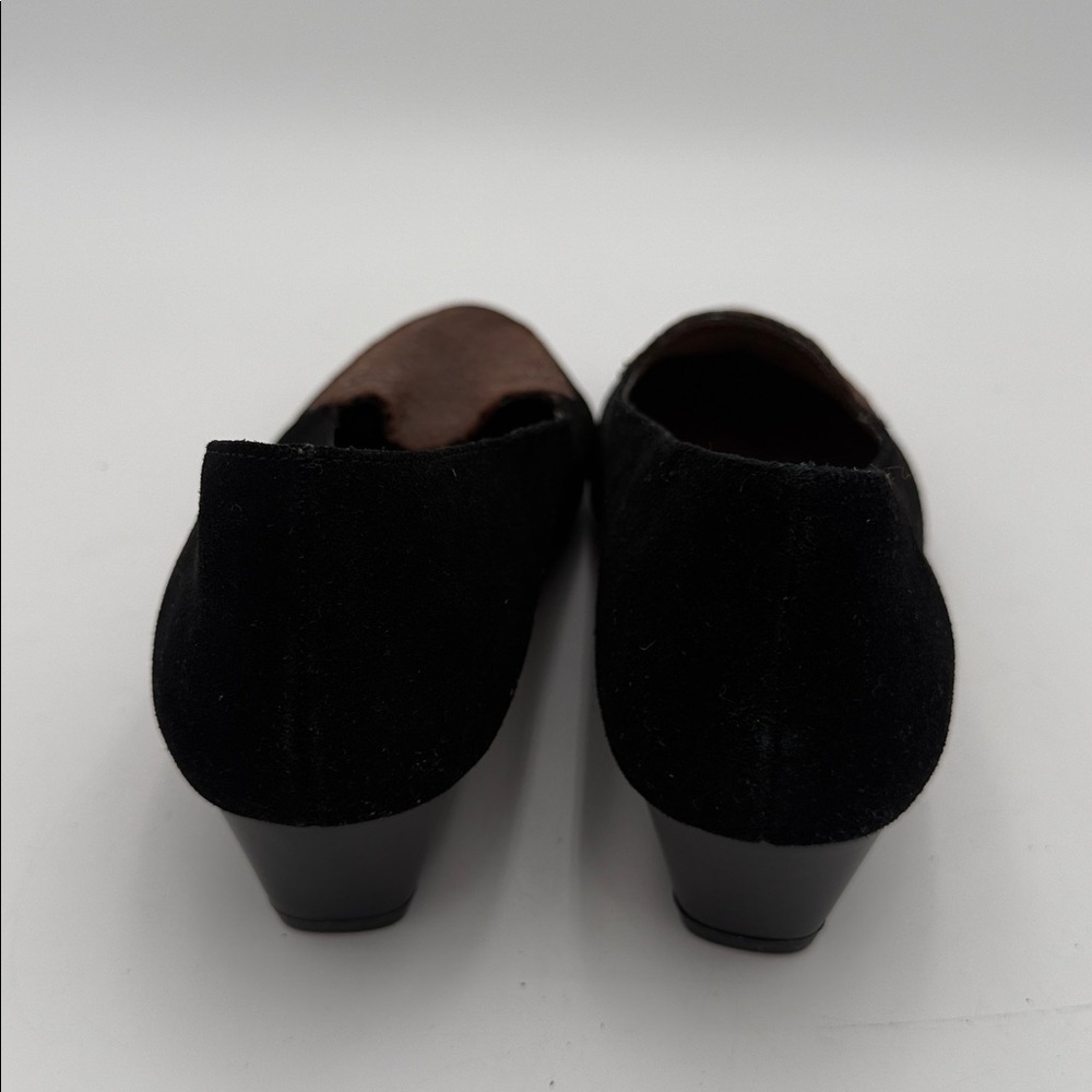 AEROSOLES Black Brown Women's wedge shoes slip on suede office casual retro 12M - Picture 6 of 12